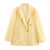 Spring And Autumn Linen Blended Minimalist Blazer