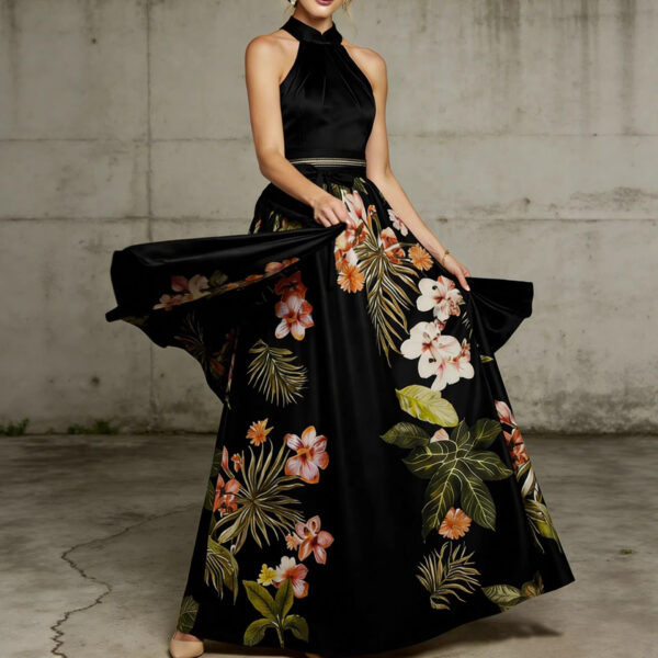 Womens Floral Fashion Casual Dress