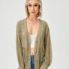 Women's Hollow Out Open Front Knit Lightweight Cardigan