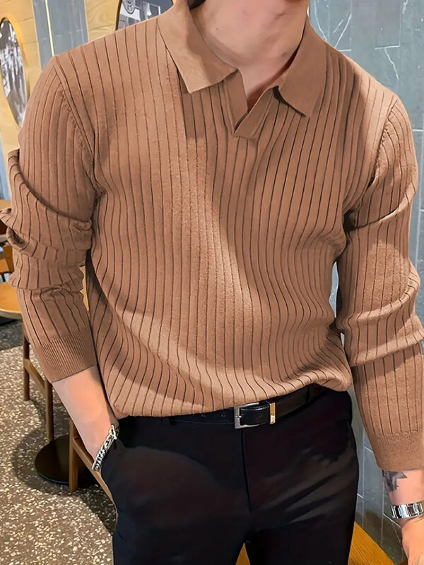 Slim Fit Waffle Knit Polo Shirt