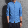 Summer Linen Shirt Men's Long Sleeve