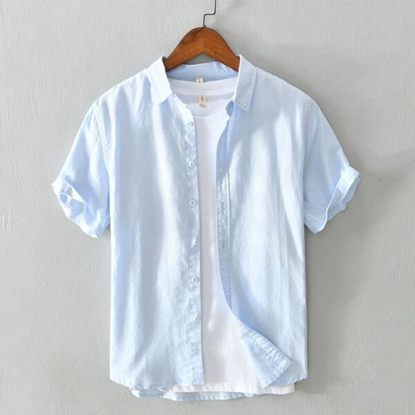 f612a1ec-425b-4e54-8e29-ff4da62fcda1.jpg Summer Short Sleeve Linen Shirt For Men