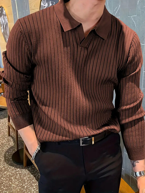 Slim Fit Waffle Knit Polo Shirt