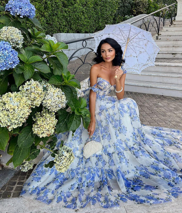 Off-the-shoulder Organza Fairy Long Temperament Dress