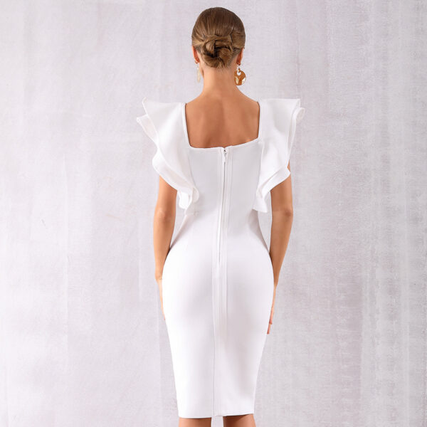Ruffled Butterfly Sleeve Skinny Club Dress