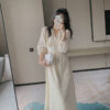 1620381381566.jpg French Puff Sleeve Midi Dress Vintage Designer Women Korean Sequins Dress Elegant Fairy Spring Wedding Party Female Clothes