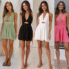 16a963ec-de43-4396-b87f-9ffbc69b30ed.jpg Vintage Women Hollow Out Short Dress Summer V-neck Halter Dress Sleeveless Mini Dresses Backless Holiday Beach Sundress Vestidos