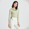 Women's Long-sleeved T-shirt With Side Drawstring Yoga Clothes