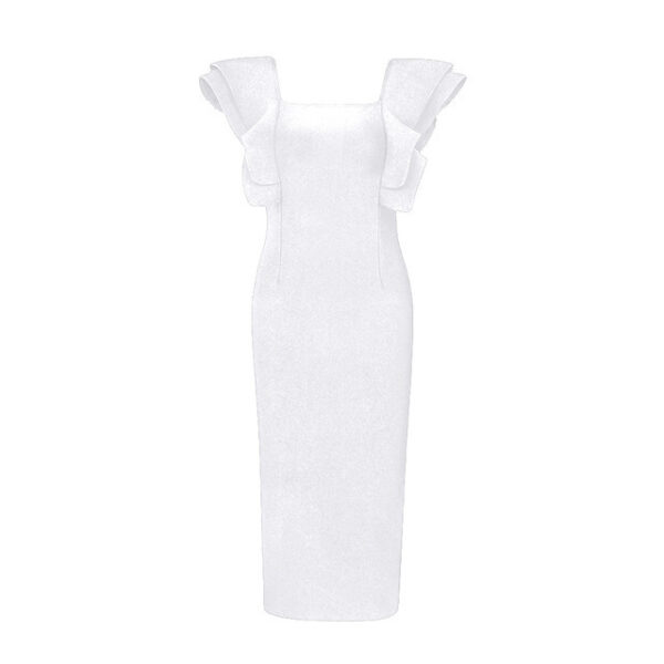 Ruffled Butterfly Sleeve Skinny Club Dress