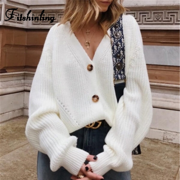 201960396544.jpg V-neck knit cardigan
