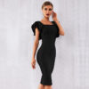 Ruffled Butterfly Sleeve Skinny Club Dress