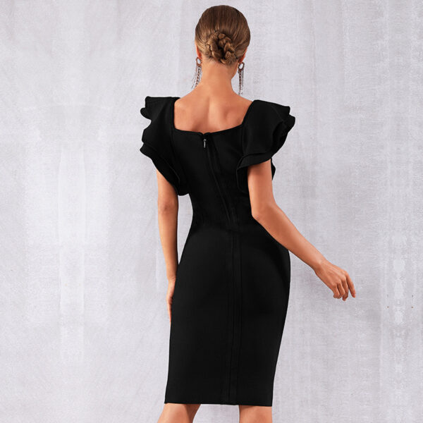 Ruffled Butterfly Sleeve Skinny Club Dress