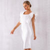 Ruffled Butterfly Sleeve Skinny Club Dress