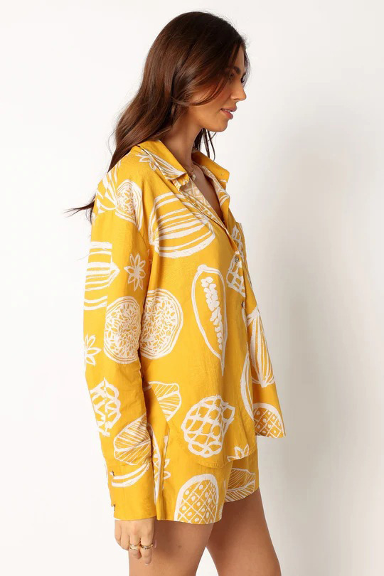 Early Autumn Casual Premium Fruit Printed Shorts Cardigan Suit