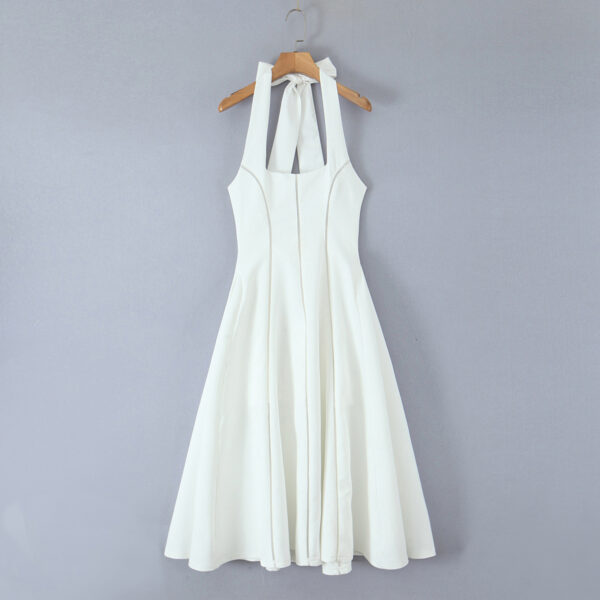Backless Halter-neck Midi Dress For Women