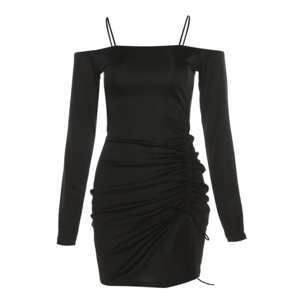 c31aec44-5fbf-4b6d-8cfa-0245e727b58e.jpg Slim Straight Neck Wrap Hip Split Dress Women